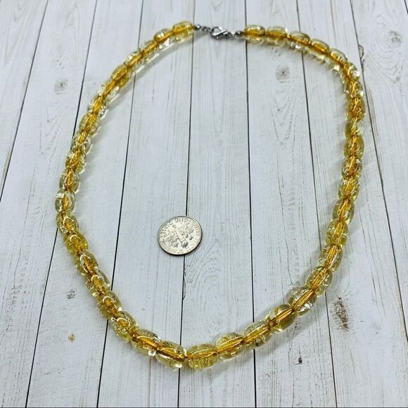 Yellow Glass Bead Necklace - Picture 1 of 2